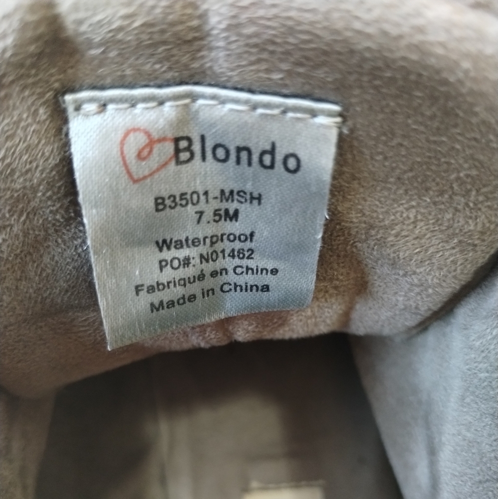 Blondo Glenda suede wedge sneakers shoes zip up taupe size 7.5 - Picture 8 of 13